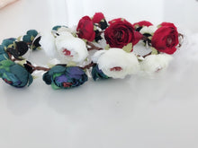 Women Girl Fairy camellia Flower Berry hair head headband Garland Ribbon Wreath