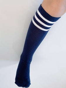 Children Below Knees Soccer Football Sports Stripe Long Socks Tights Stockings