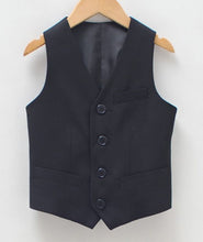 Page Boy Child Kid Party Wedding Black or Navy Formal costume Vest Waistcoat