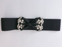 Women Lace Pearl Gorgeous Ribbon Bow Elastic Stretch Dress Waist Band Wrap Belt