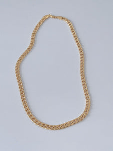 6mm Men Women Hiphop 18K Gold Plated Classic Flat Link Curb Chain Necklace