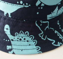 Boys Kids Children Cotton Travel Dinosaur Navy Bucket Sun Hat Cap strap 12m-5yr