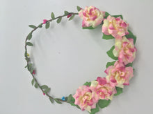 Women Flower Girl Boho Party Wedding Beach Pink Crown hair headband Garland