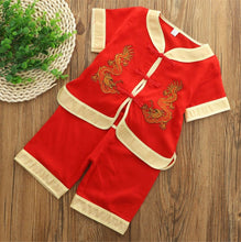 Kids Boy Chinese New Year Red Asian Traditional TANG Costume Tops outfit Set