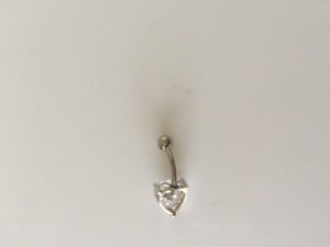 1x Heart 316L Surgical Stainless Steel Belly Navel Bar Body Piercing Jewellery