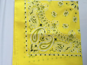 Women Men Retro Hip hop Cotton biker dance Paisley Bandana Hair Headband Wrap Yellow