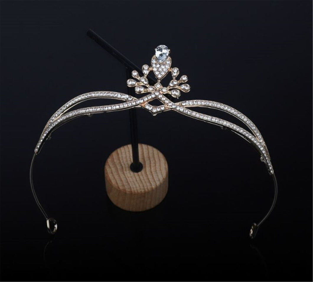 Women Girls Party Prom Crystal Slim Simple Princess Tiara hair head band Crown