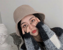 New Chic Women Winter Autumn Warm Bucket Knit Wool Blended Brim Hat Cap Beanie Mocha Beige