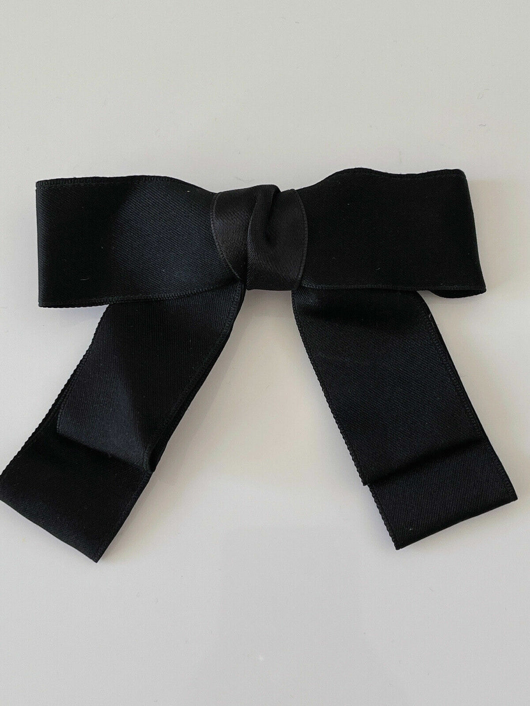 Women Girl Satin Layers Ribbon School Color Bow Bowknot Hair Head Barrette Clip Black