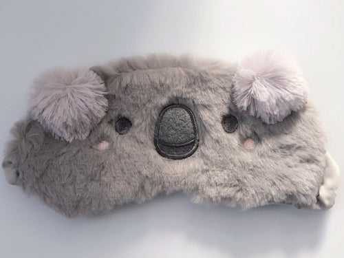 1X Women Girl Fluffy Unicorn Travel flight Sleeping Eye Mask Cover Eyeshade GREY KOALA EYE MASK