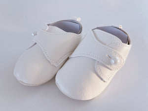 Baby Boy Girl White Christening shower wedding Party PVC leather first Shoes