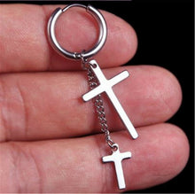 Men Women Titanium plated Gothic Hiphop No allergy long Huggie Earring Piercing