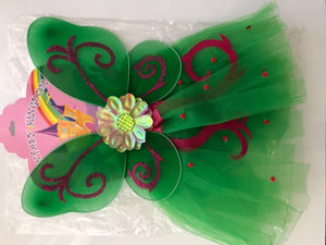 Girl Kid Children Fairy Party Butterfly Wing Insect Headband Costume Skirt set