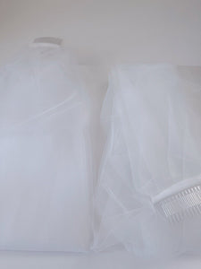 Women White / Beige Bride Hen's Night Head Hair lace Wedding Veil WITH COMB