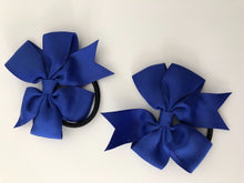 2x Girl Grosgrain School Ribbon Bow Hair Ponytail Tie Up Elastic band scrunchies