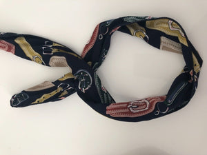Women Retro Chain belt Wire Bunny Ear bow scarf Hair head band headband bandana