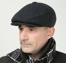 Men Retro Dark Grey French Newsboy Cabbie Artist Hat Cap Wool Blended Beret