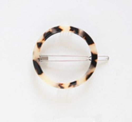 1x Women Girl Leopard Pattern Geometry Acrylic Agate Color Side Hair Pin Clip