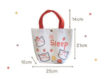 Women Girls Cute Bunny Cat Carry Small Tote Eco Canvas Shopping Bag