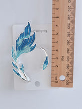 1X Halloween Mermaid Dragon Fantasy Blue Wing Metal Elf Ear Cuff Hook Earring