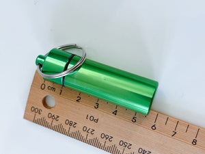 Travel Portable Alluminium Pills Medicine Tube Box Container Key Ring Holder