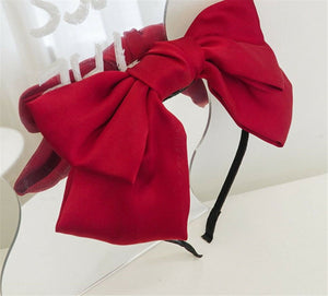 Women Girl Retro Party Satin Big Bow Bowknot Hair Head Band Headband Wrap Hoop