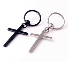 1x Mans Womens Gothic Titanium plated Cross Earring piercing Dangle Hoop