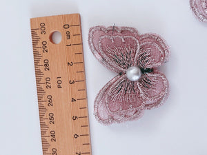 2X Women Lady Girl Fairy Embroidery Lace BUTTERFLY Head Hair side Clips pin