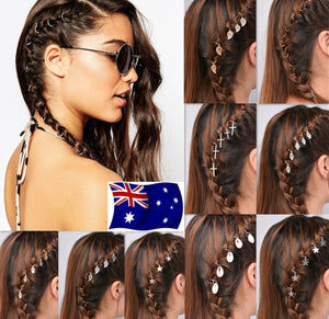 5x Women Girl Bride Wedding Party Boho Retro Braided Hair Clip Pin Wrap Hoops