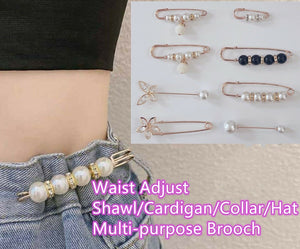 Women Dress Blouse Shawl Stole Adjust Waist Brooch Scarf Safety Clip Clasps Pin