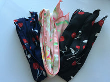 Women Girls Cherry retro Wire Bunny Ear adjustable bow scarf Hair head band Wrap