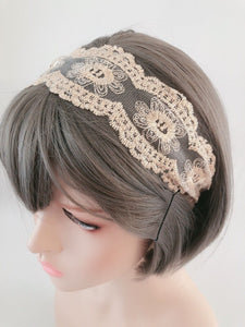 Women Girl Embroidery Boho Retro Lace Floral Headband Elastic Hair Head band