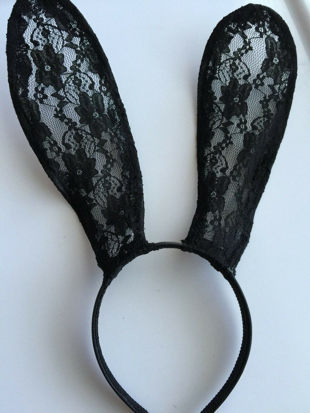 Women Girl Lace Easter Bunny Rabbit LONG Ear black white Party Hair head band