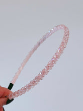 Women Lady Girl Bling Shiny Crystal look Bead Party Headband Hair Head Band Hoop Pink