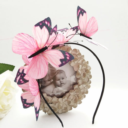 Women Lady Girl Fairy Butterfly Party hair head band headband Garland PROP Hoop Pink Butterfly Headband