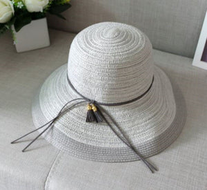 Women Lady Retro Chic Summer Brim Beach Travel Straw Sun bucket Panama Hat Cap
