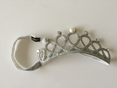 1PC Girls Kids Children Baby Elastic Princess Party Crown Tiara Hair Head Band Silver Color