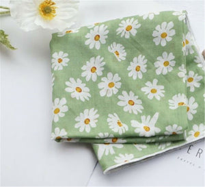 Women Retro BOHO Cotton mix Daisy Bandana Hair Head Headband Wrap Square Scarf