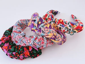 Women Girls Retro Boho Floral Fabric Wide Hair Headband Head Wrap Band Hoop