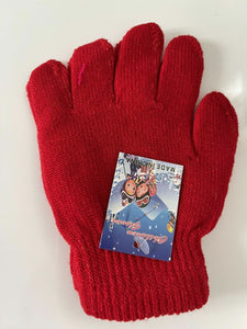 Girls Boys Kids Children Warm Knit Ski Outdoor Winter SHORT Gloves Mittens 5-10Y Red Gloves
