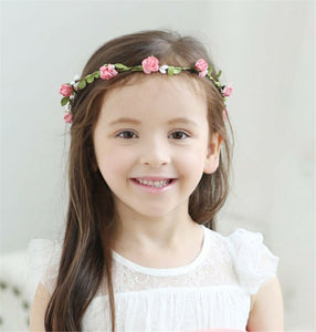 Girl Children Boho Fairy Blossom Flower Leaf hair headband Tiara Garland Wreath