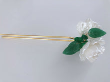 1x Women Creamy White Camellia Leaf Flower Styling boho hair U Bobby Pin