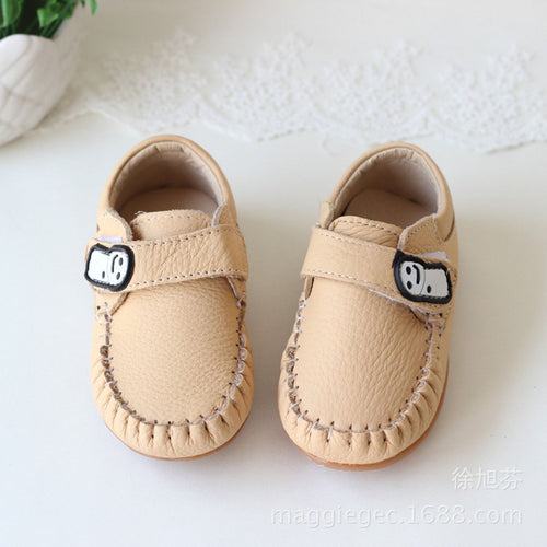 Baby Boy Kids Child Toddlers Leather Soft Comfortable rubber bottom First Shoes #16:12.8CM