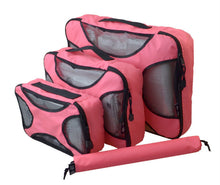 Clothing packing Cube light Travel Luggage Organiser Storage Bag Case Set 3 set Hot Pink