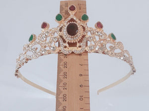 Women Girl Crystal Princess Birthday Gold Retro Tiara Party hair head band Crown