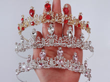 Women Wedding Prom Girls Red Pink Sliver Crystal Party Hair Headband Crown Tiara