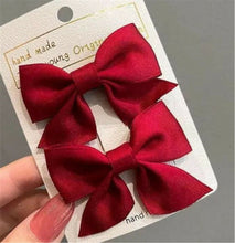 AU 2x Girls Children Party Ponytail Bow Ribbon School Hair CLIPS accessory