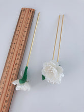 1x Women Creamy White Camellia Leaf Flower Styling boho hair U Bobby Pin