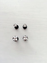 Man Women black bling Crystal Rhinestone Surgical Piercing studs Cubic Earrings