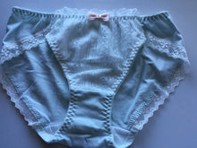 Women Lady Cotton Lace Frilly Trim Undies Panties Briefs Underwear Lingerie BLUE
